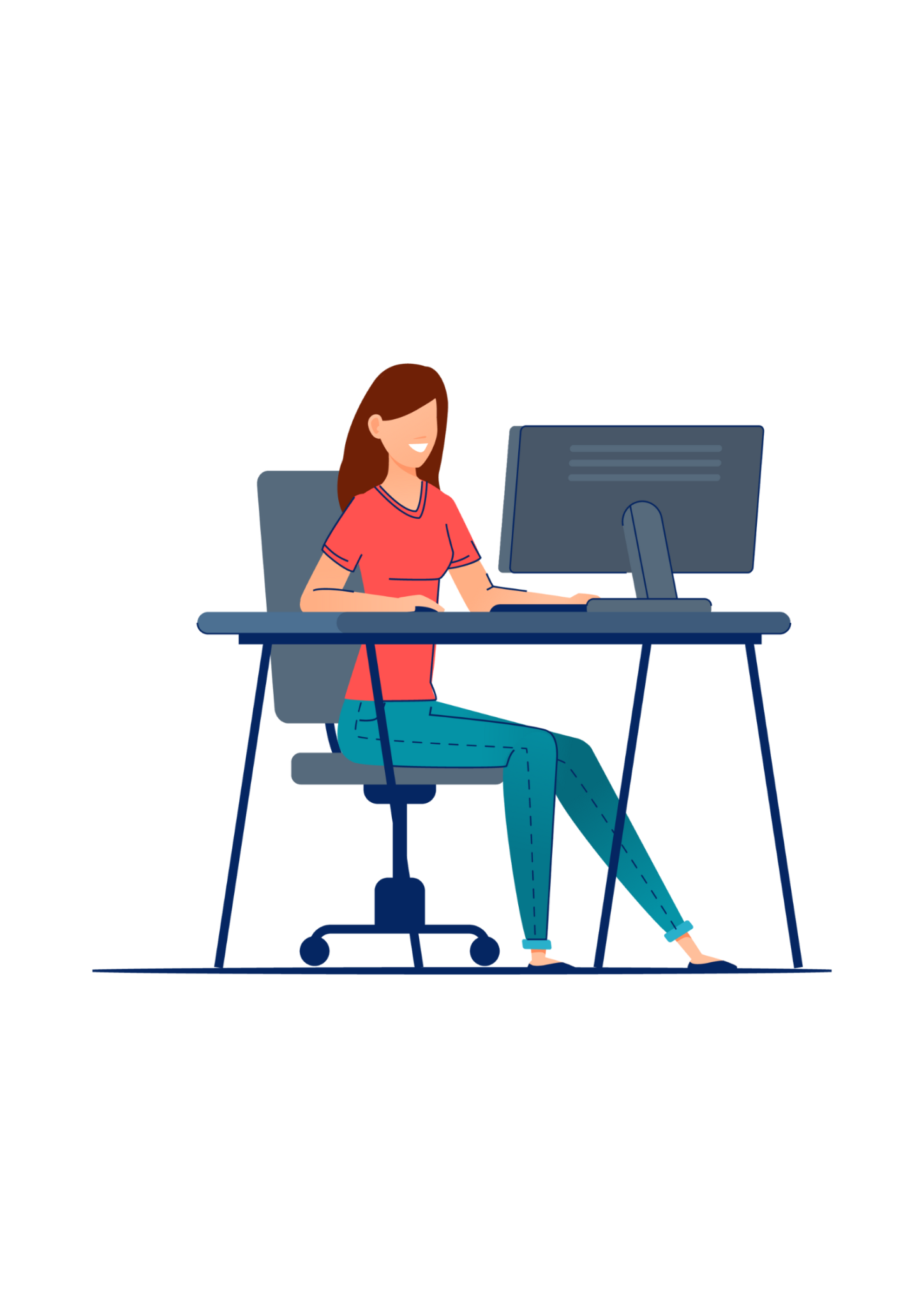 Girl computer